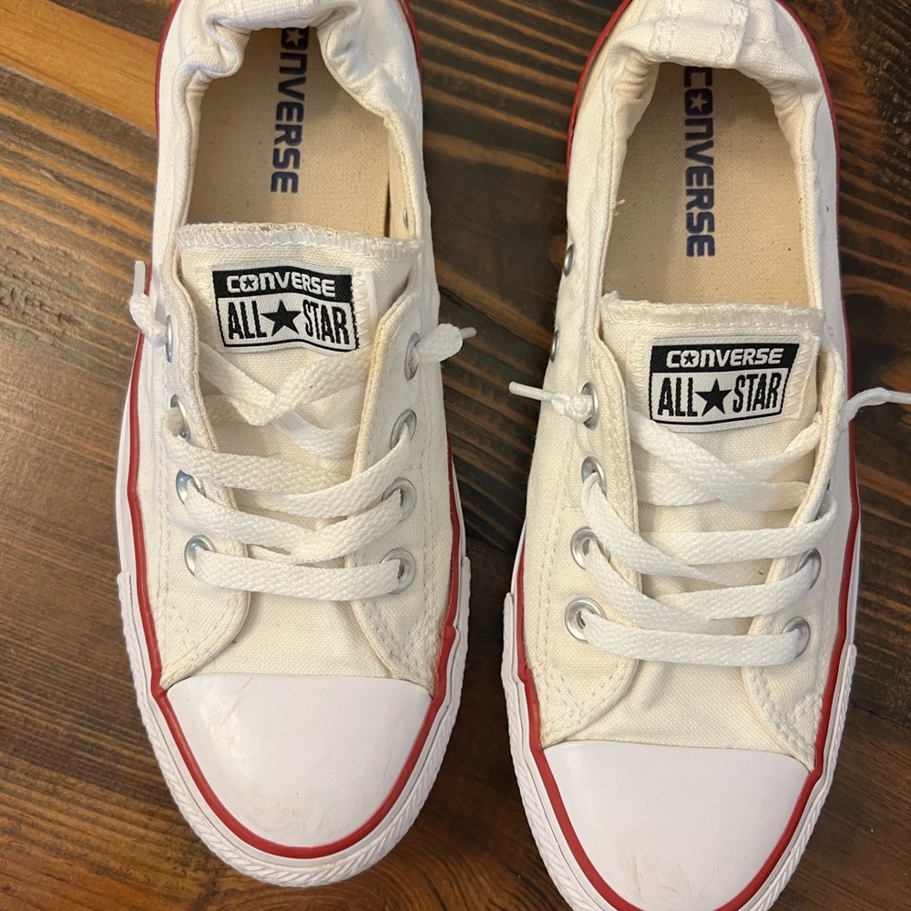 Converse White and Red Chuck Taylor Sneakers Sz 8 sports casual